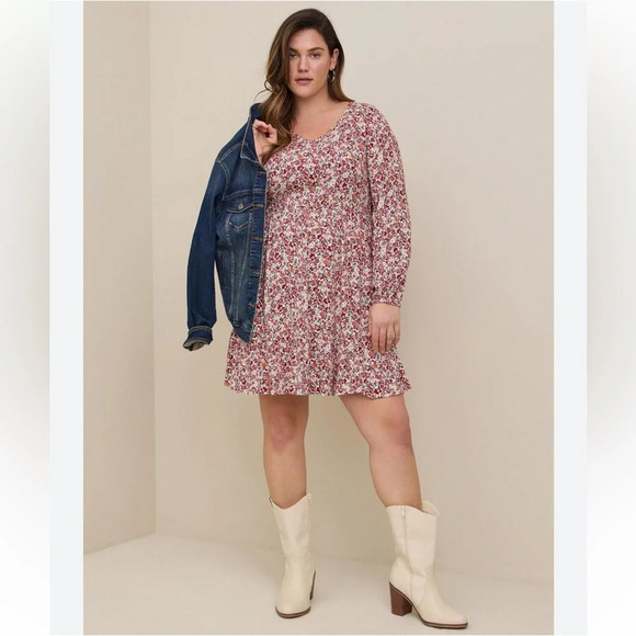 Torrid Floral Rayon Skater Dress size 12 - Picture 1 of 10